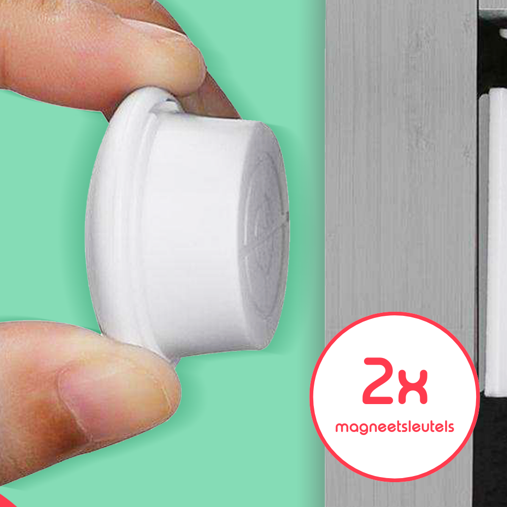 Magneetsleutels Set van 2 - voor gebruik met de Milabubs Kinderslot Kastjes Magneet