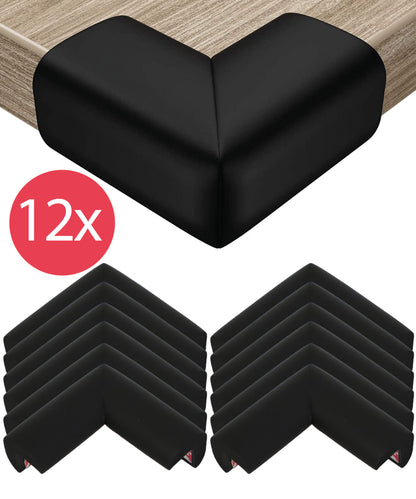 Hoekbeschermers Baby Foam - Set van 12 - Zwart