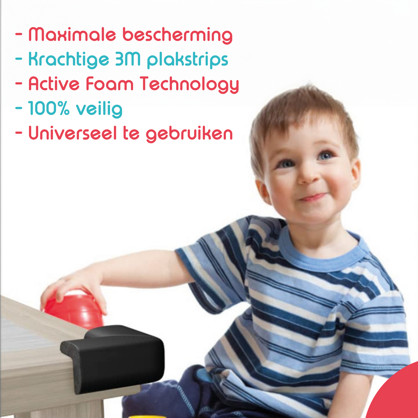 Hoekbeschermers Baby Foam Set van 12 - Bruin