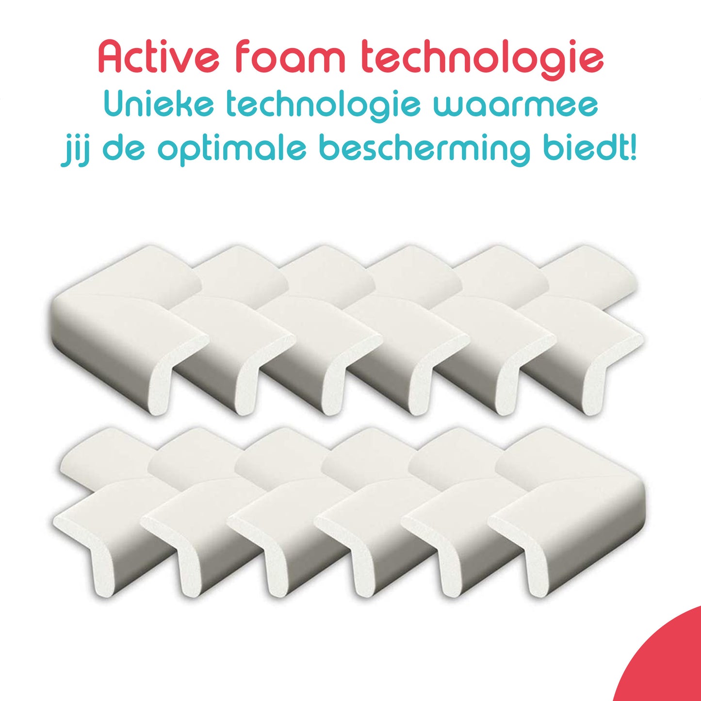 Hoekbeschermers Baby Foam - Set van 12 - Wit