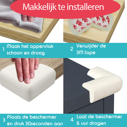Hoekbeschermers Baby Foam - Set van 12 - Wit