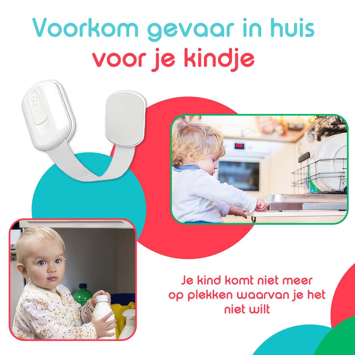 Kinderslot Kast - Kinderbeveiliging Kastjes & Lades - Set van 12 - Wit