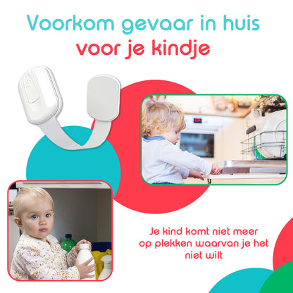Kinderslot Kast - Kinderbeveiliging Kastjes & Lades - Set van 12 - Wit