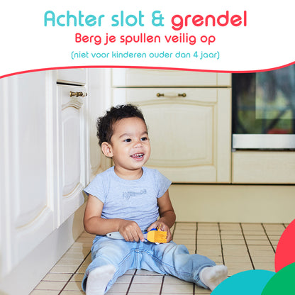 Kinderslot Kast - Kinderbeveiliging Kastjes & Lades - Set van 12 - Wit