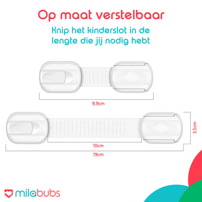 Kinderslot Kast - Kinderbeveiliging Kastjes & Lades - Set van 12 - Wit