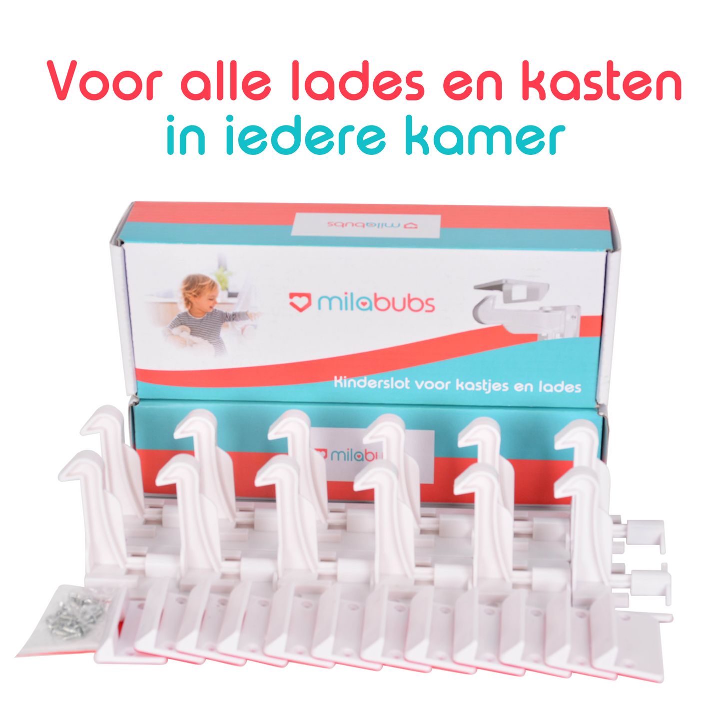 multifunctioneel wit kinderslot, geschikt voor alle kasten en lades in iedere kamer