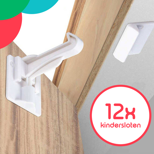 kinderslot op kastjes, set van 12, wit
