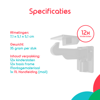 milabubs kinderslot wit afmetingen, gewicht
